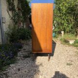 Wooden and rattan chest of drawers