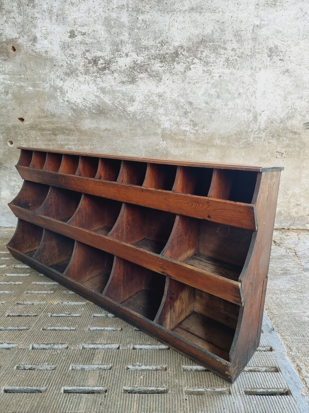 Antique grocery cabinet shop cabinet pine compartment unit 230 cm