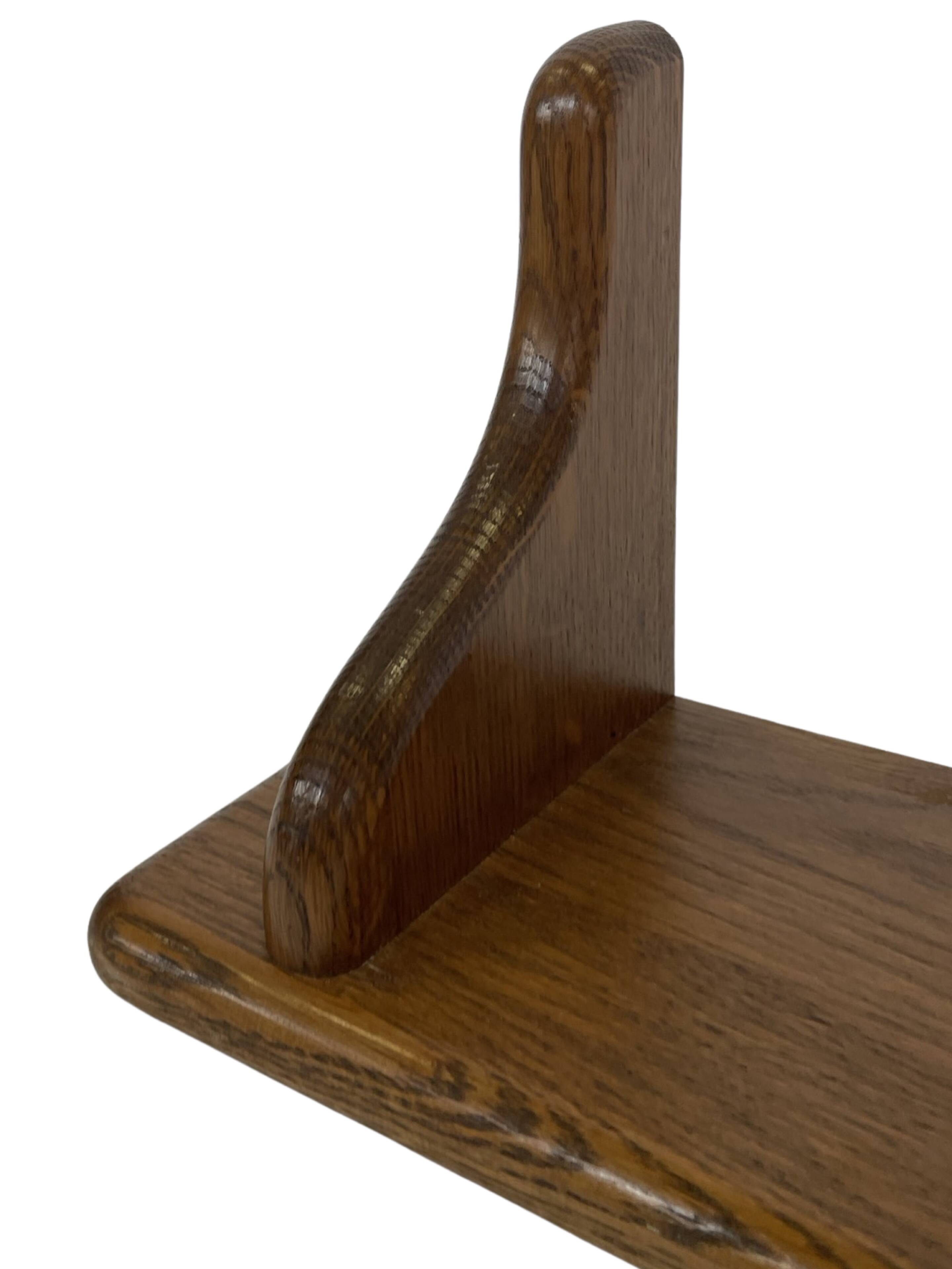 Vintage oak wall rack book shelf 1960s wood minimalist design