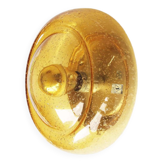 Rare amber glass 'Donut' wall lamp by Doria Leuchten