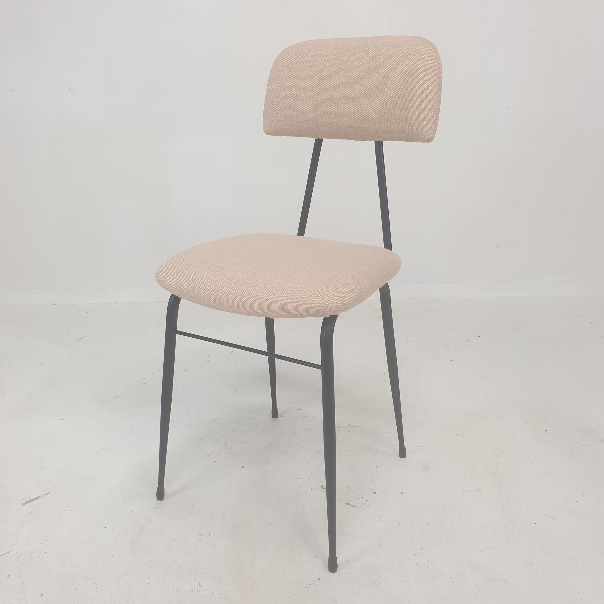Set of 4 Italian Metal Dining Chairs, 1960's