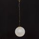 Extra Large Murano glass, handblown "frosted drop" pendant with brass detail