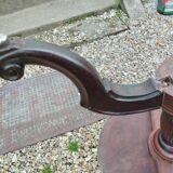 Table de chevet, table d'appoint ancienne style Louis XVI en bois et plateau en marbre