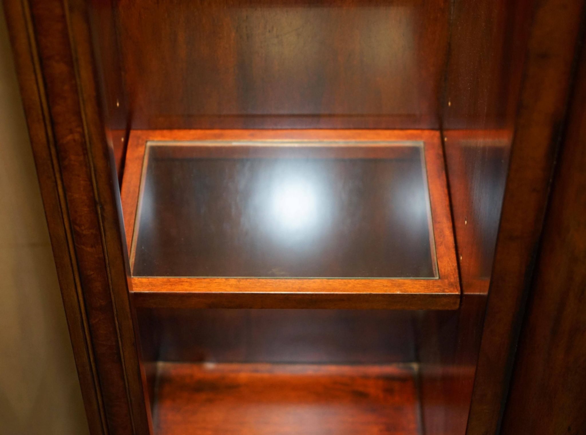 Theodore Alexander library in faux books in burl laurel.