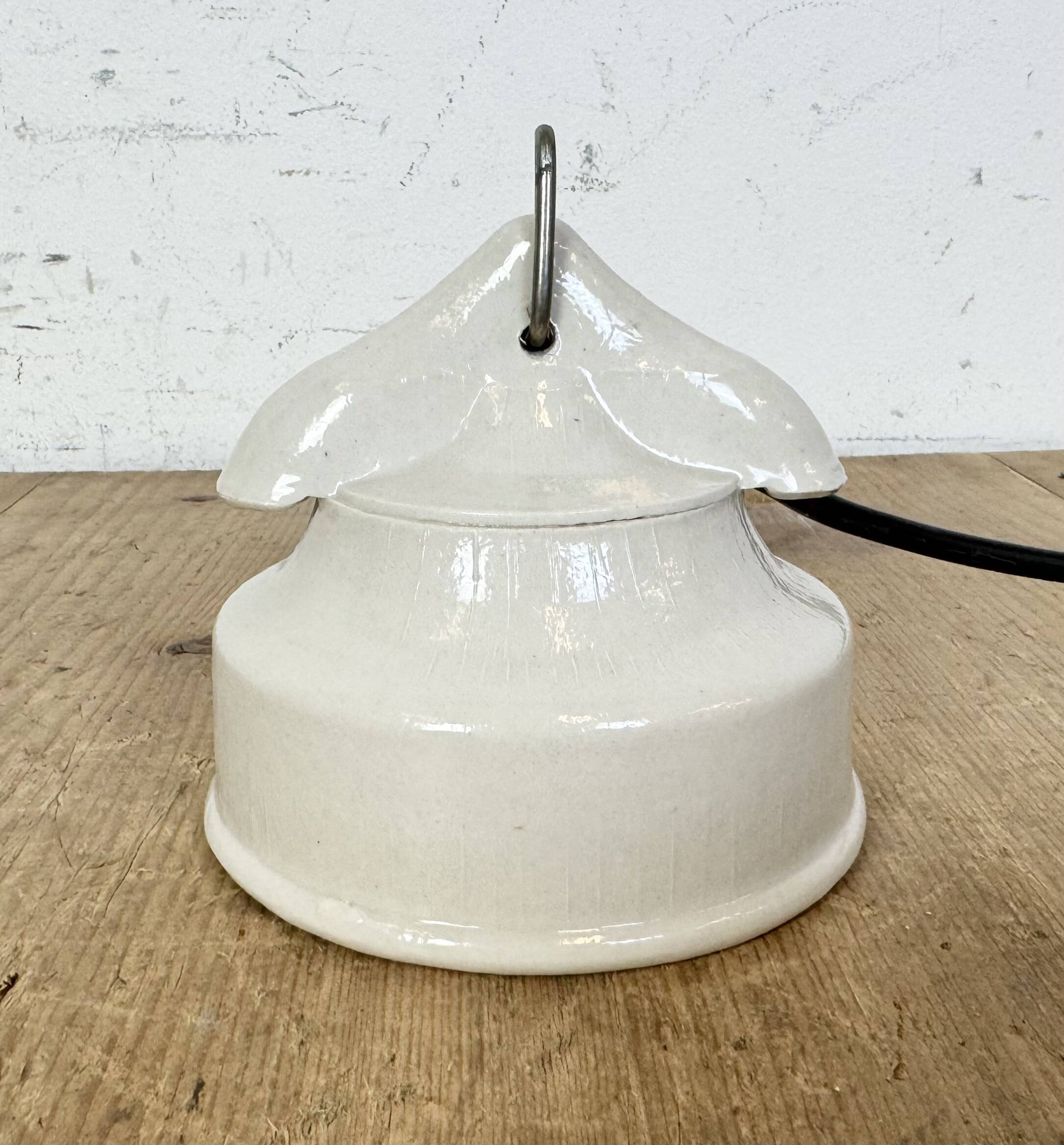Vintage White Porcelain Pendant Light, 1970s