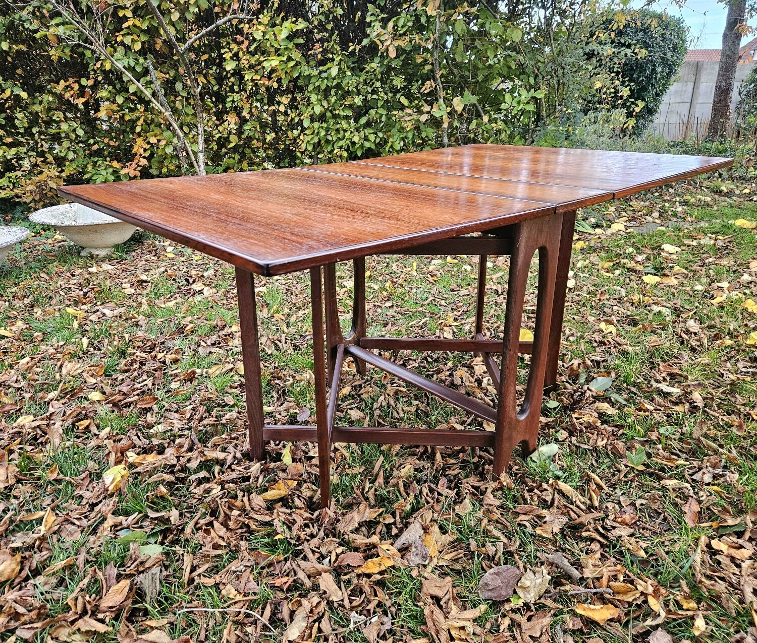 Table pliante Bendt Winge design scandinave 50-60 palissandre Kleppe