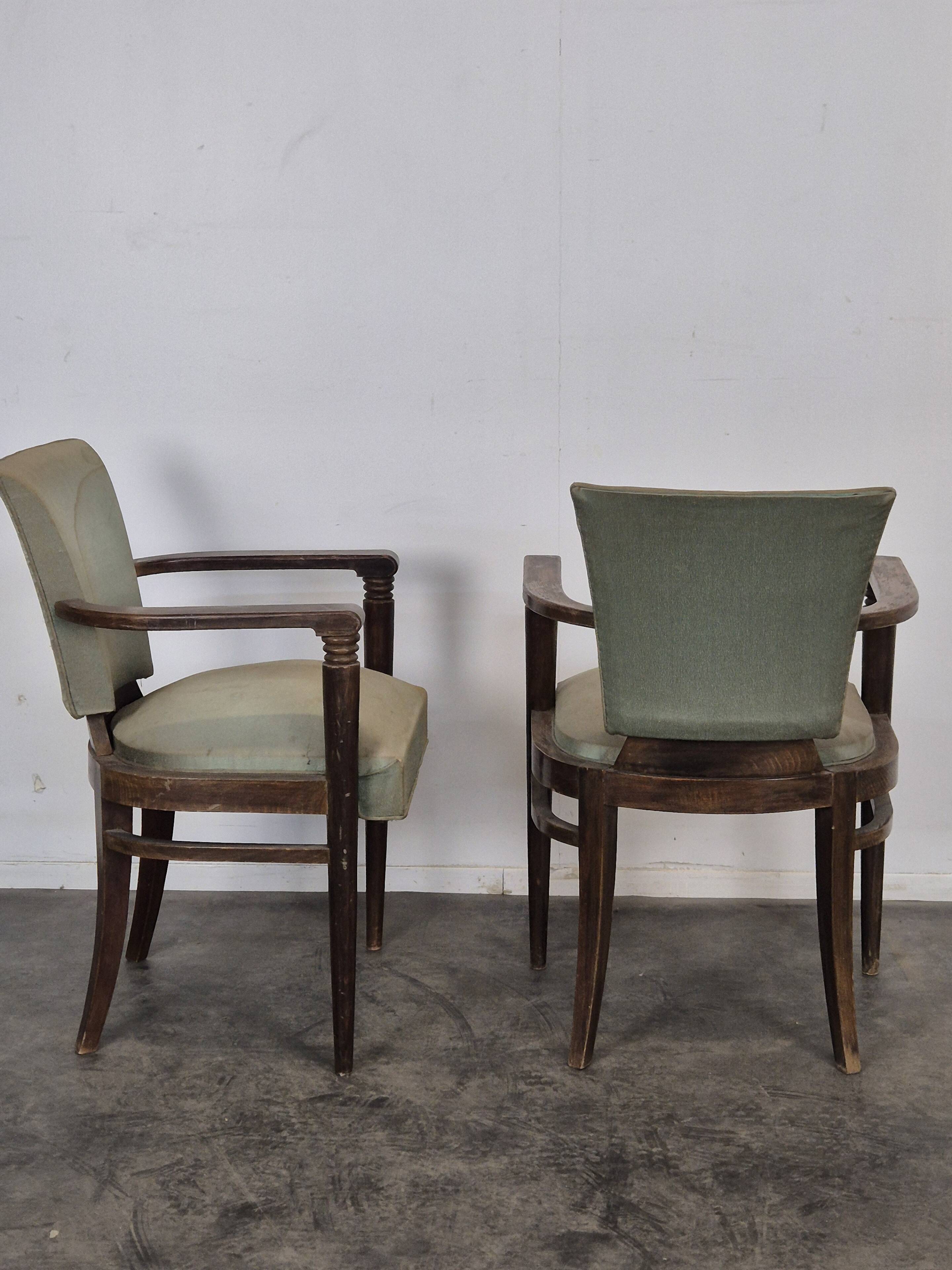 Paire de fauteuils des années 40 dans l'esprit de Pascaud