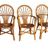 1980s Rattan Armchairs France