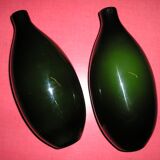 Pair of vases glass "bottle" double layer, 70 years