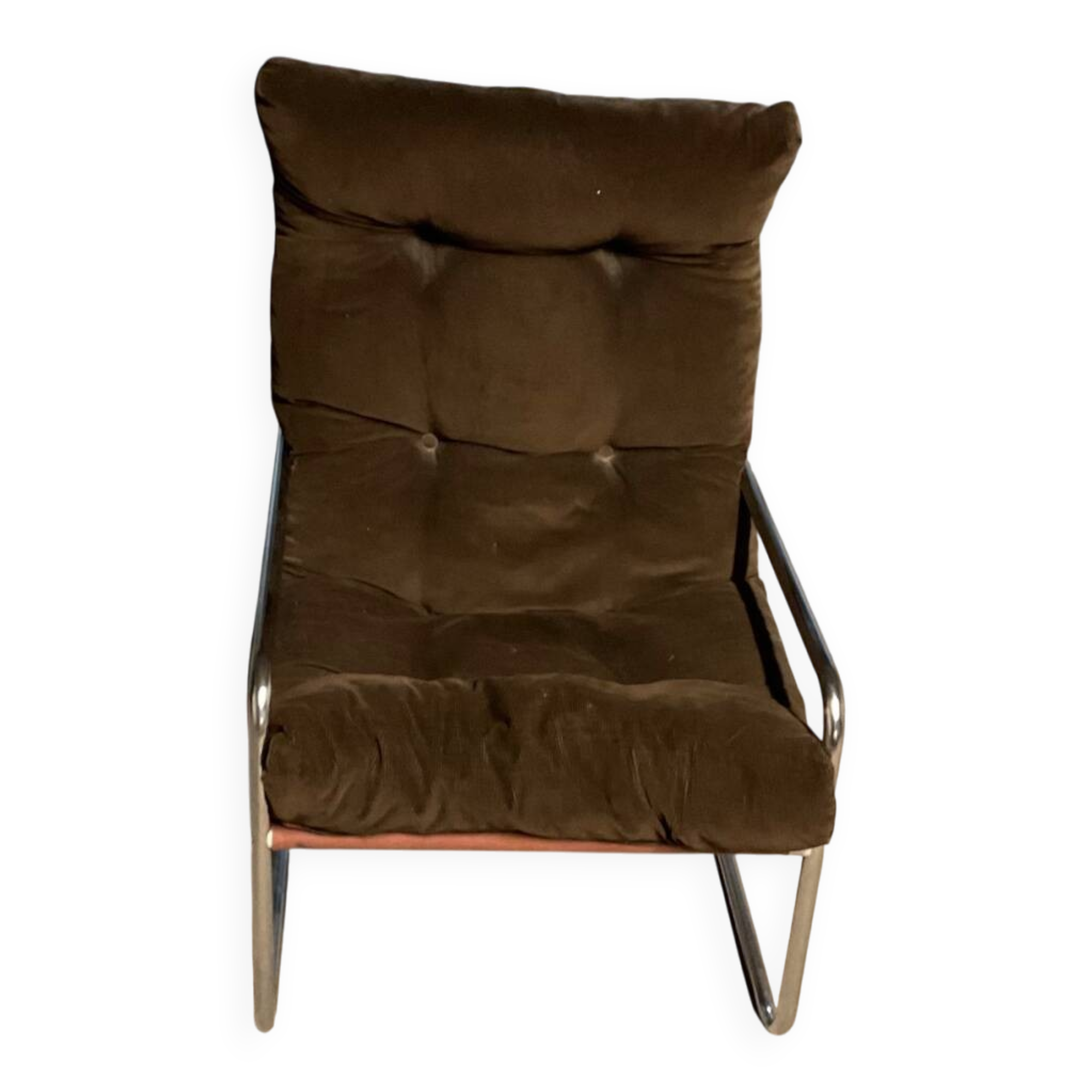 Vintage IKEA velvet low armchair