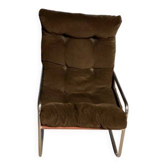 Vintage IKEA velvet low armchair