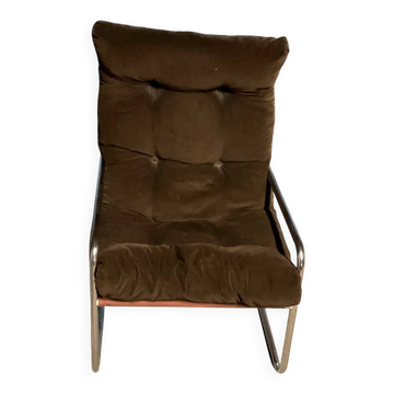 Vintage IKEA velvet low armchair