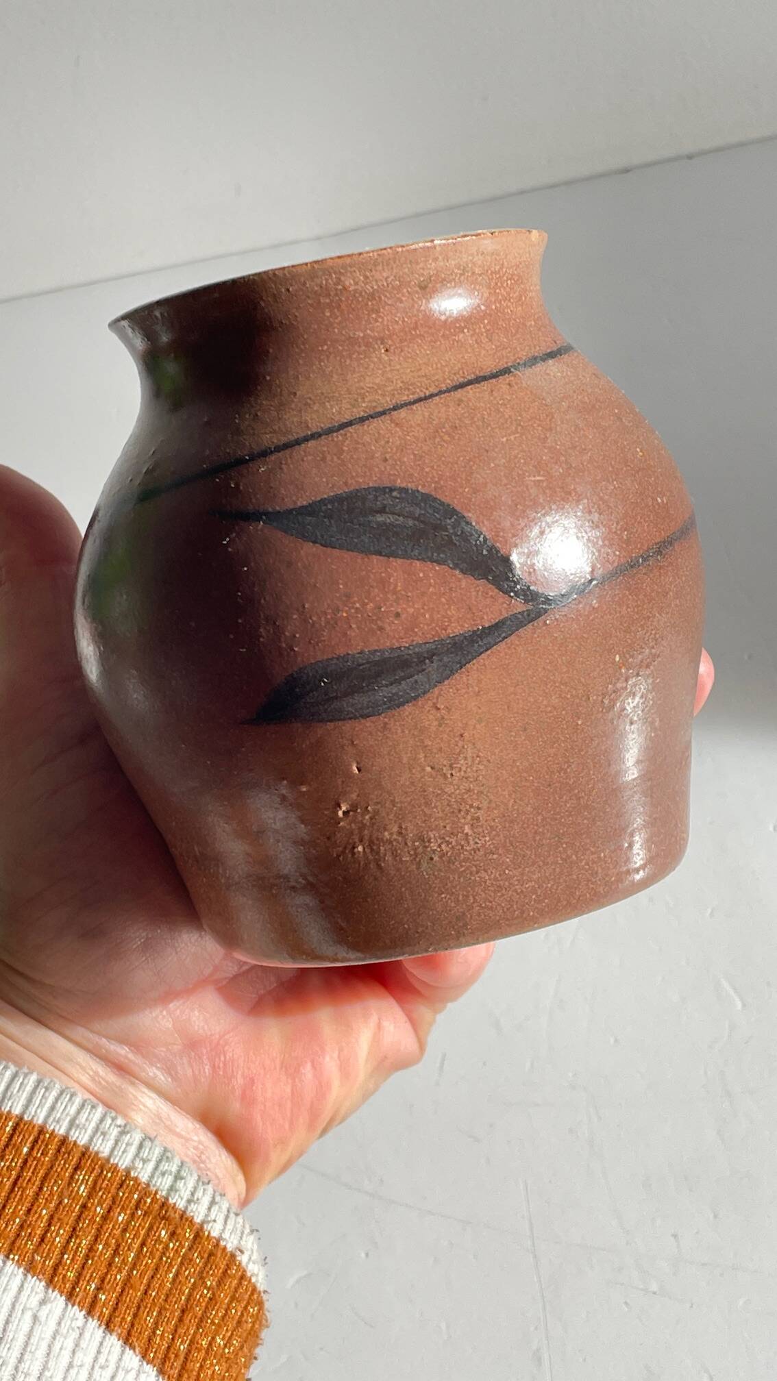 VASE Artisanal Signed Stoneware VINTAGE