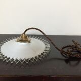 Old white opaline and brass hanging No.4