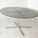 Table de repas en verre aluminium et acier chromé