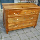 18th-century Louis XVI low walnut commode.