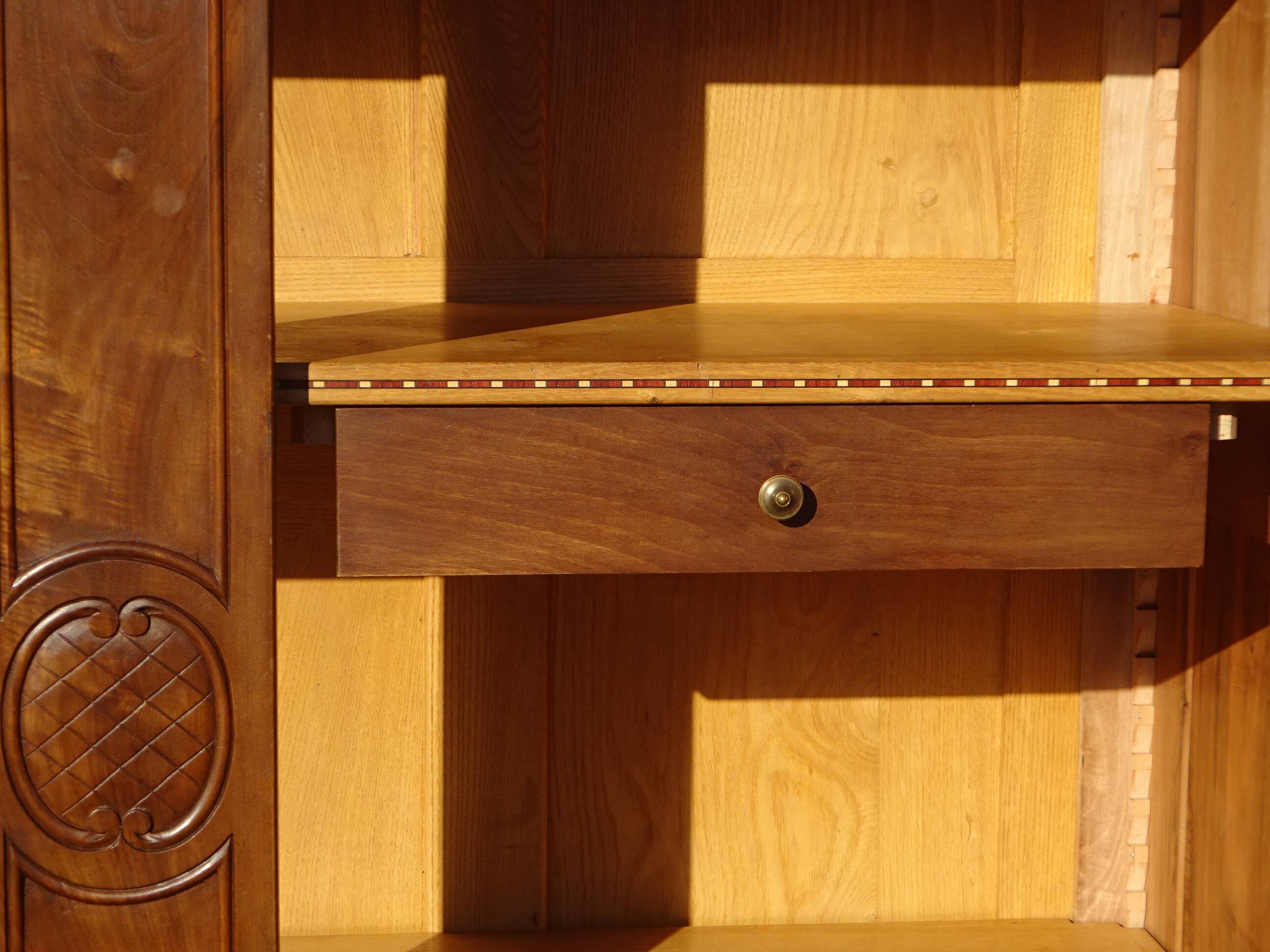solid walnut wardrobe in Louis XV style