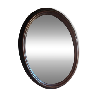 Oval oak mirror