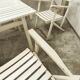 Garden furniture table and 4 armchairs 60's in its juice