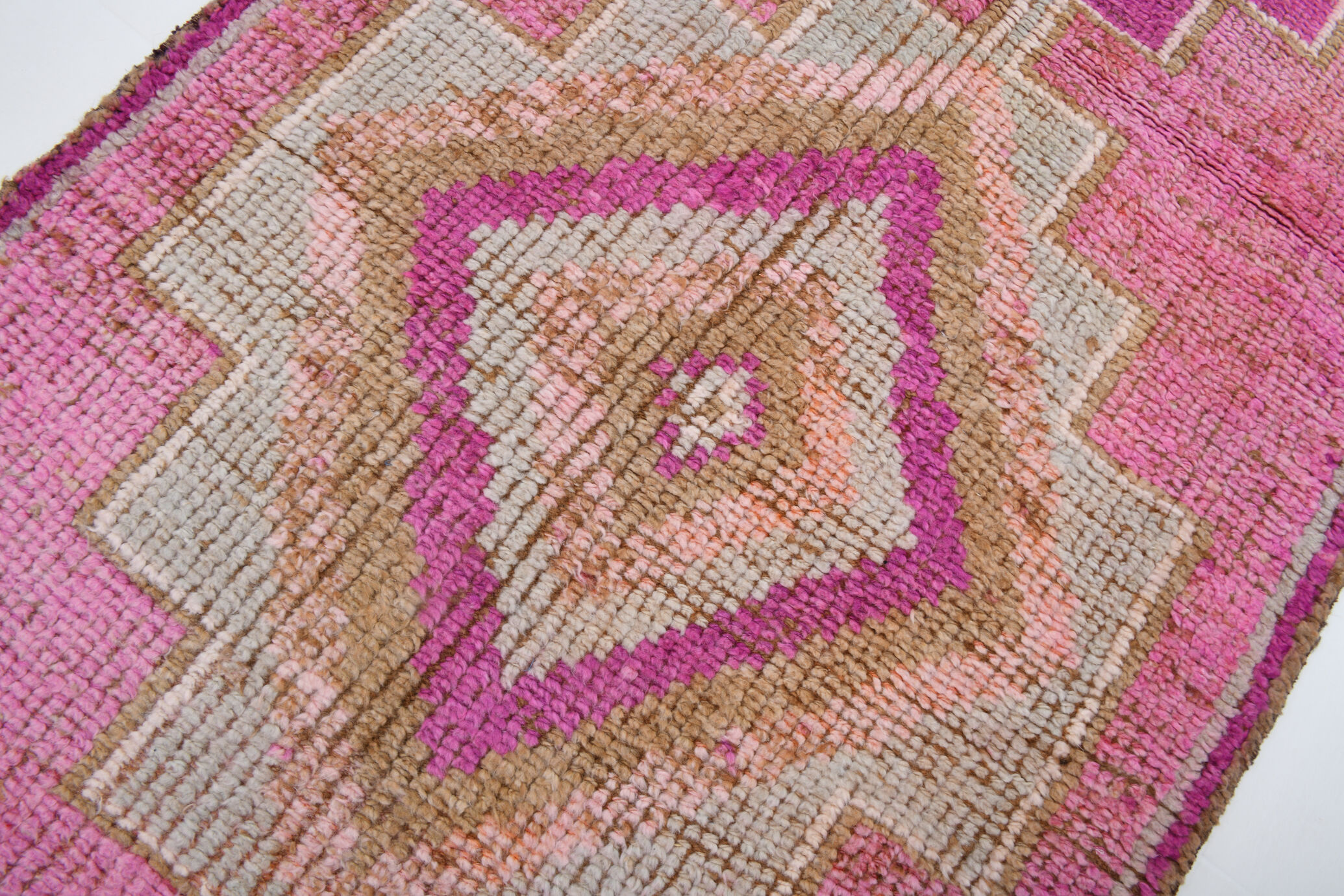 Pale pink vintage runner rug 300x86cm