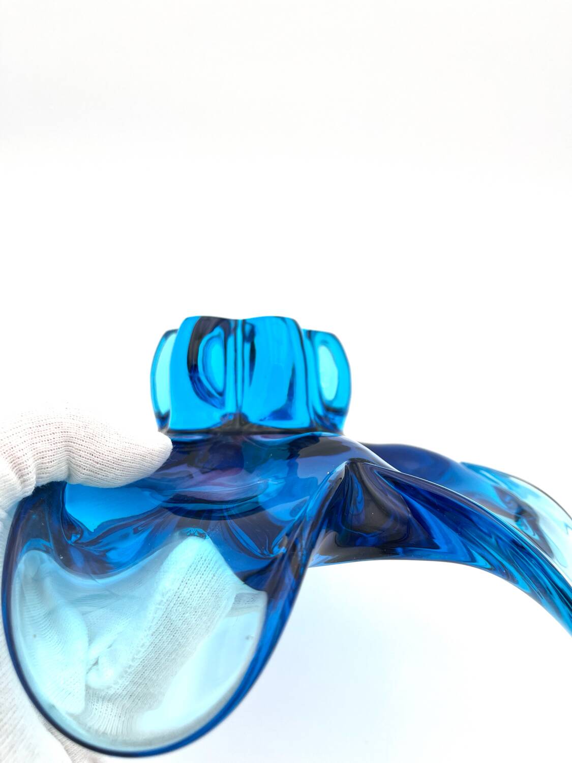 Coupe Centrepiece - Solid Bohemian Crystal - Amethyst Blue