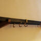 Teak, brass and black metal coat and hat rack, 1960