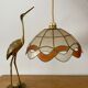 Vintage lampshade suspension in mother-of-pearl and brass