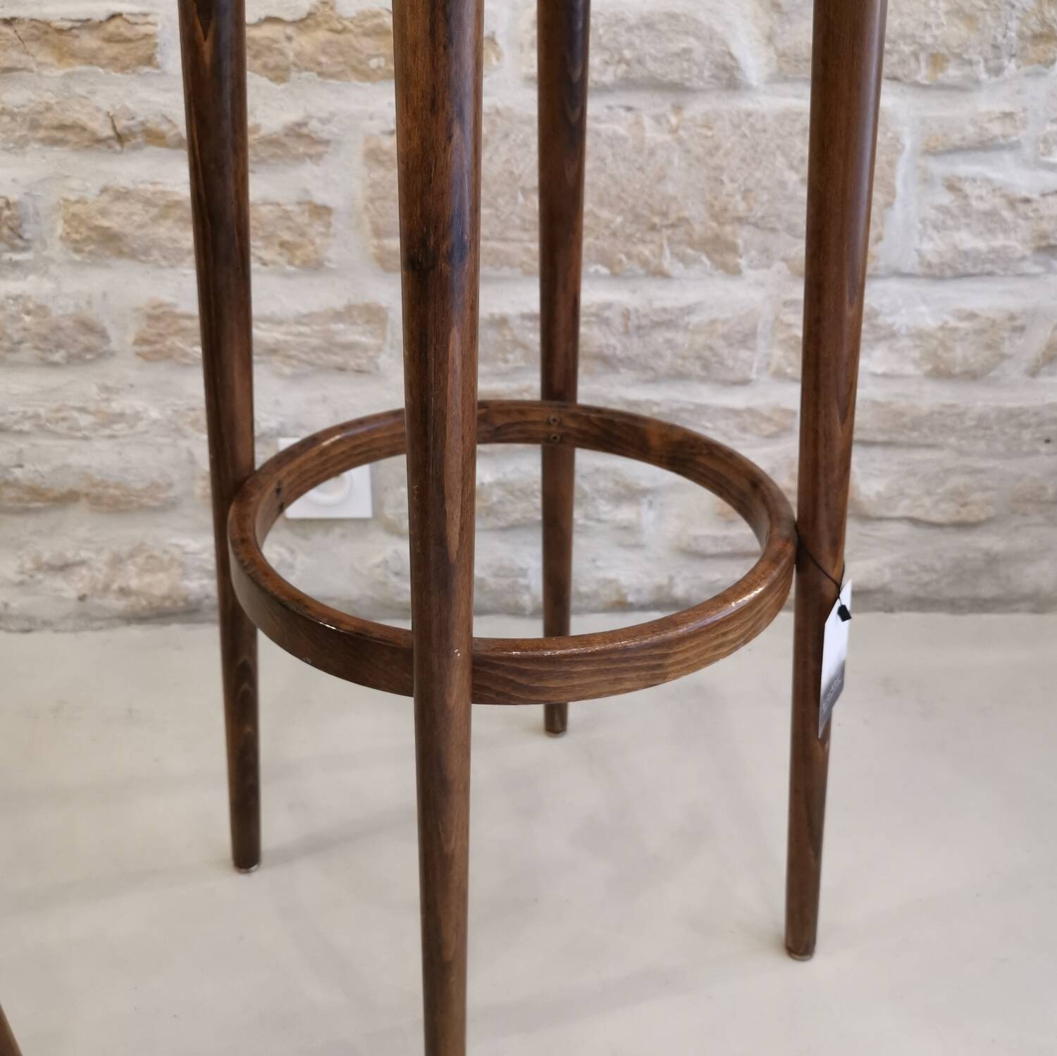 Pair of Baumann wooden high stools