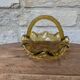 Small amber yellow glass pocket basket Portieux France