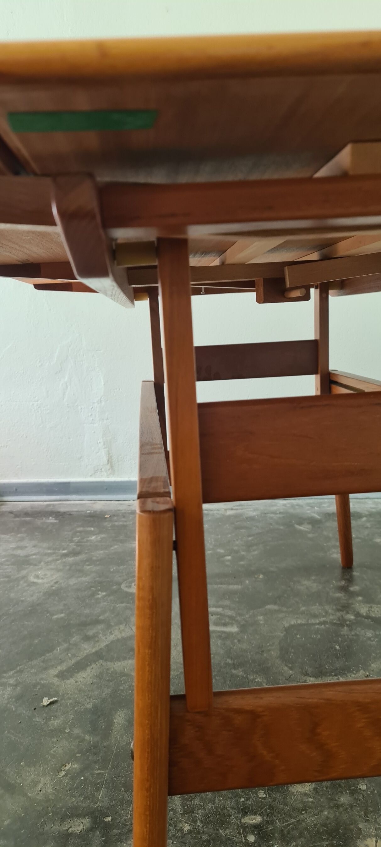 Vintage teak Danish Design adjustable table by Trioh Denmark .
