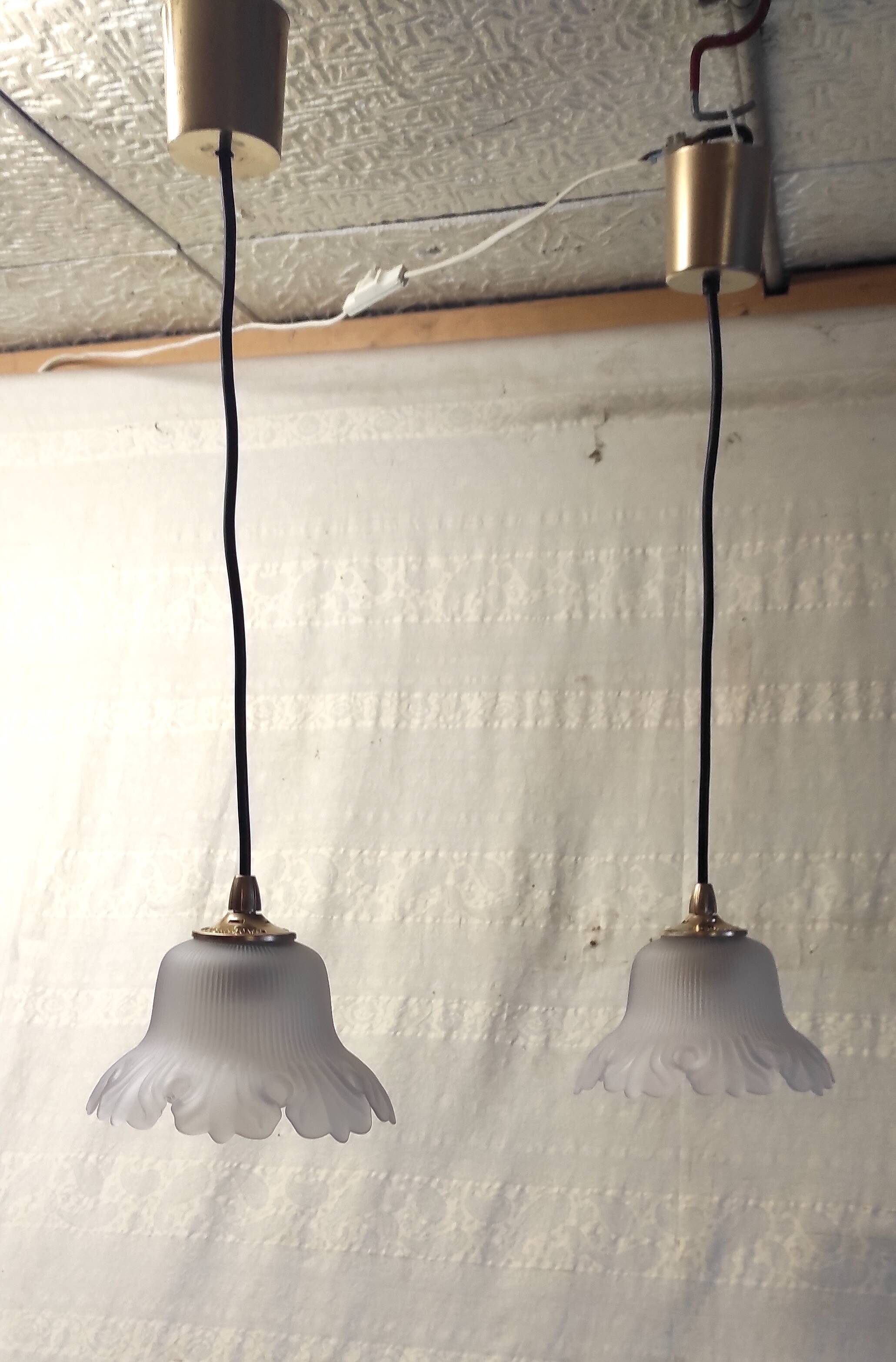 Art Deco style pressed glass portable lamp - mid-20th century