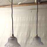 Art Deco style pressed glass portable lamp - mid-20th century