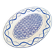 Faïencerie de gien plat de service ovale bleu aurélie