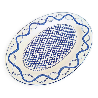 Faïencerie de gien aurelie blue oval serving platter