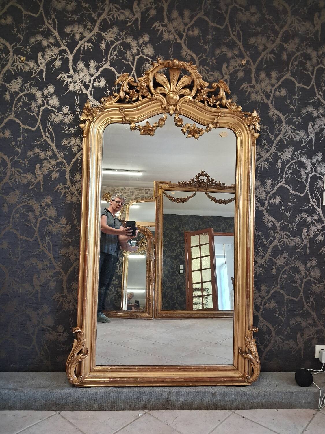 19th century mirror 181 x 110