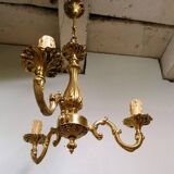 Louis xv bronze 3 branch chandelier vintage timeless elegance
