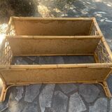 Rattan shelf with crossbars 60's