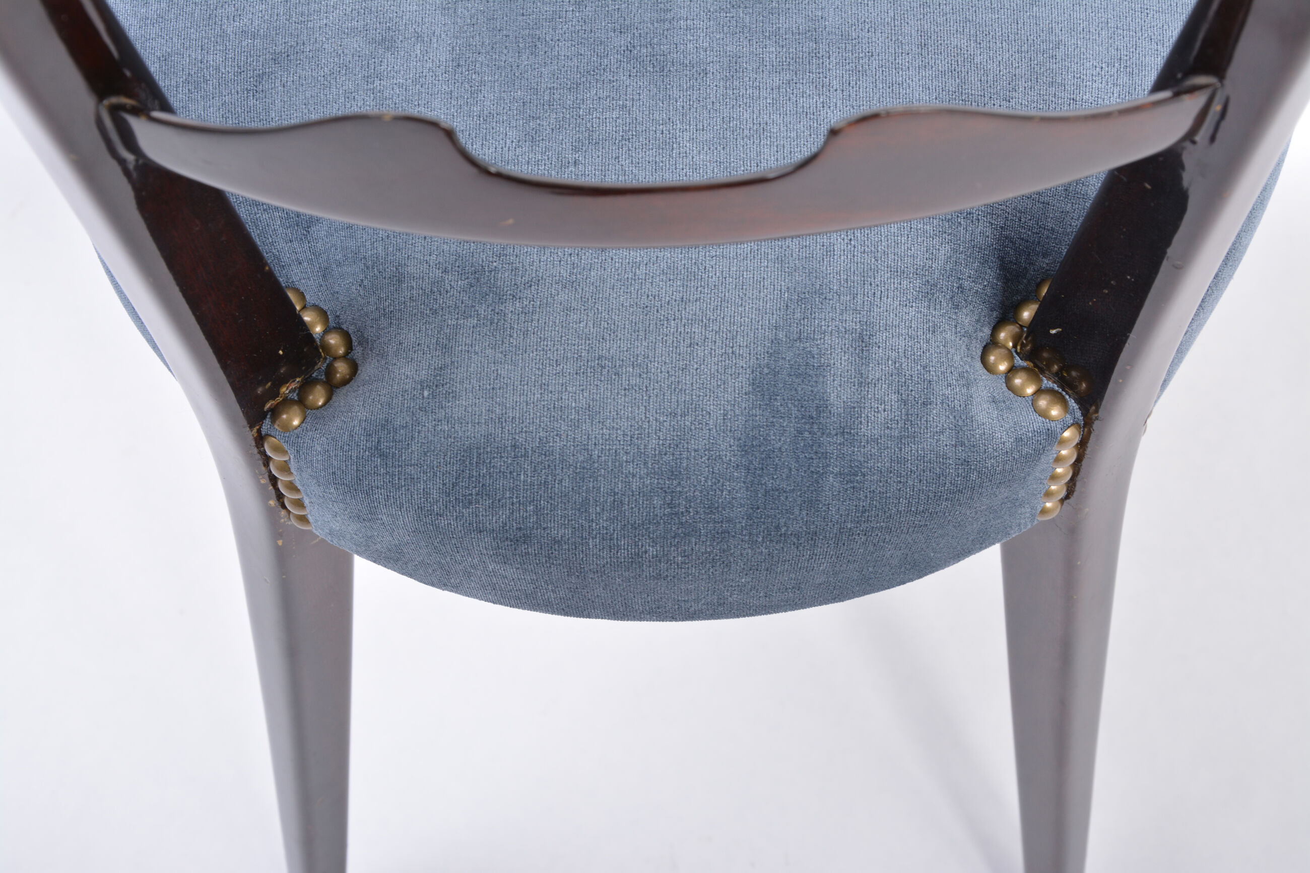 Set of four Italian Mid-Century Modern High Back dining chairs by Aldo Tura