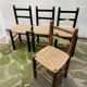 Chaise Italienne Vintage Bois Brut Corde Tressée Artisanale