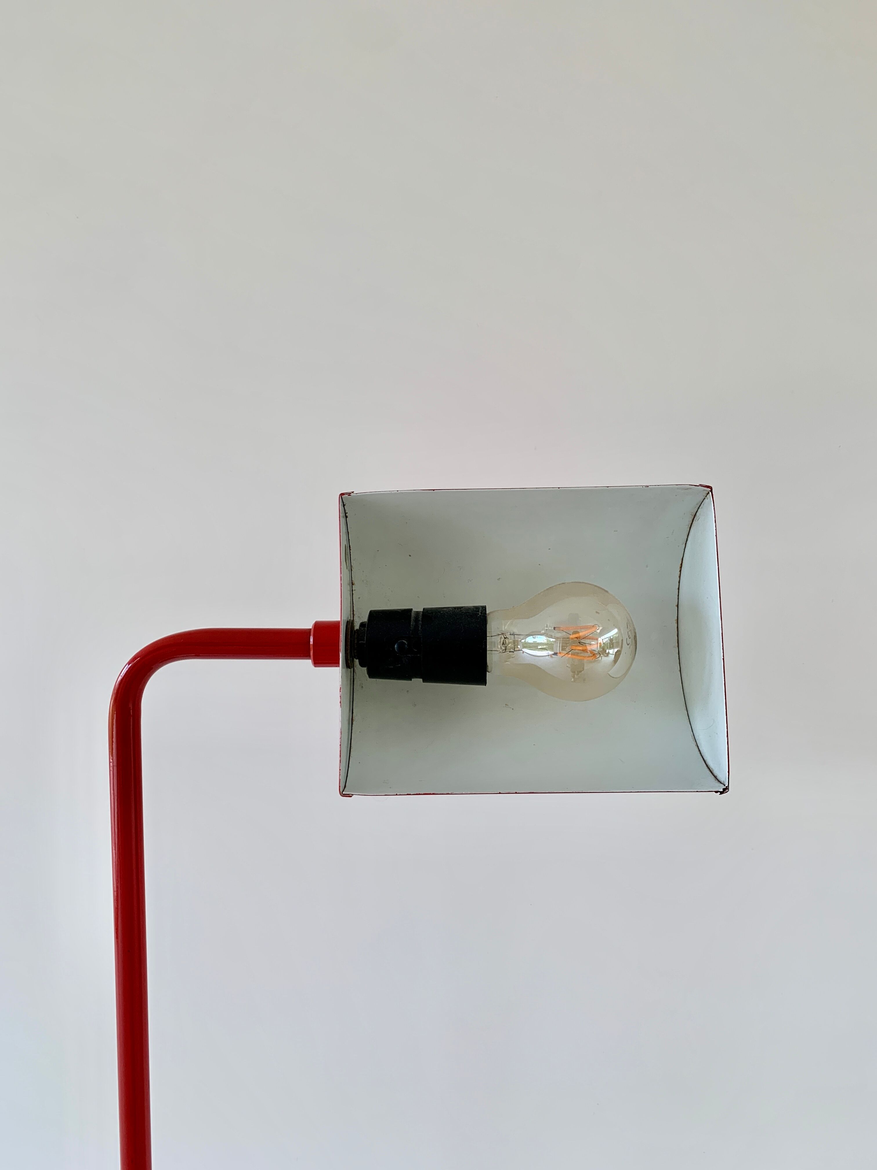 Vintage red floor lamp by Abo Rander, Denmark , 70s