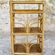 Vintage three-tiered shelf on legs, Bamboo, Rattan, Wicker circa 1970s