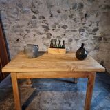 Vintage French baker's work table in chestnut, 1960s.