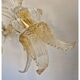 Opulent Gold and Clear Murano Glass Chandelier with Flowers and Leaves