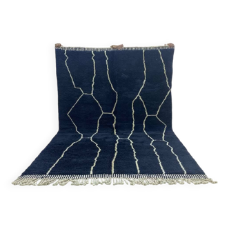 Custom black Berber rug. Pure wool rug made entirely from hand