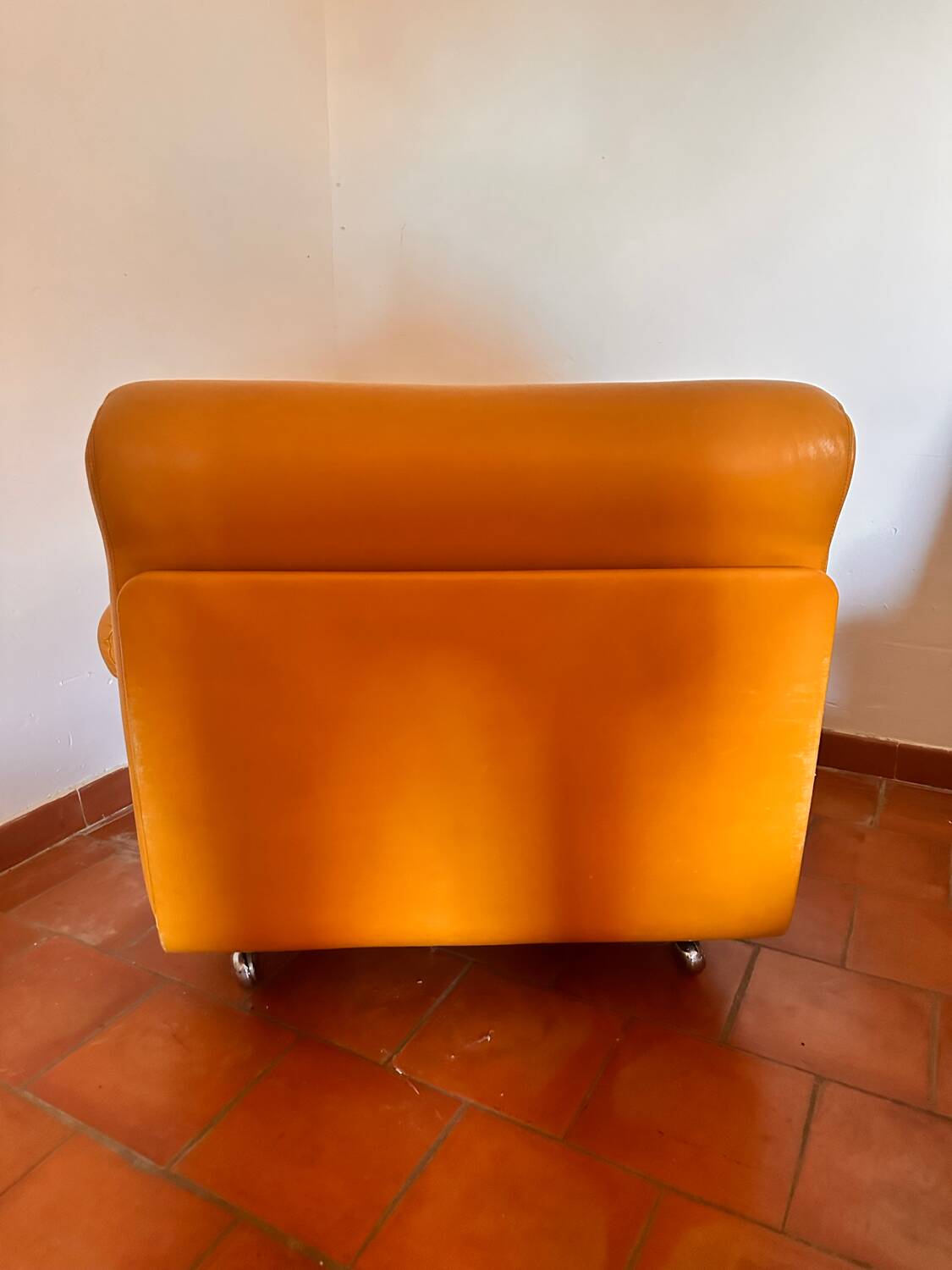 Pair of vintage leather armchairs 1970