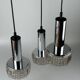 60s 70s 3-flame cascade lamp from Staff Leuchten Germany chrome glass