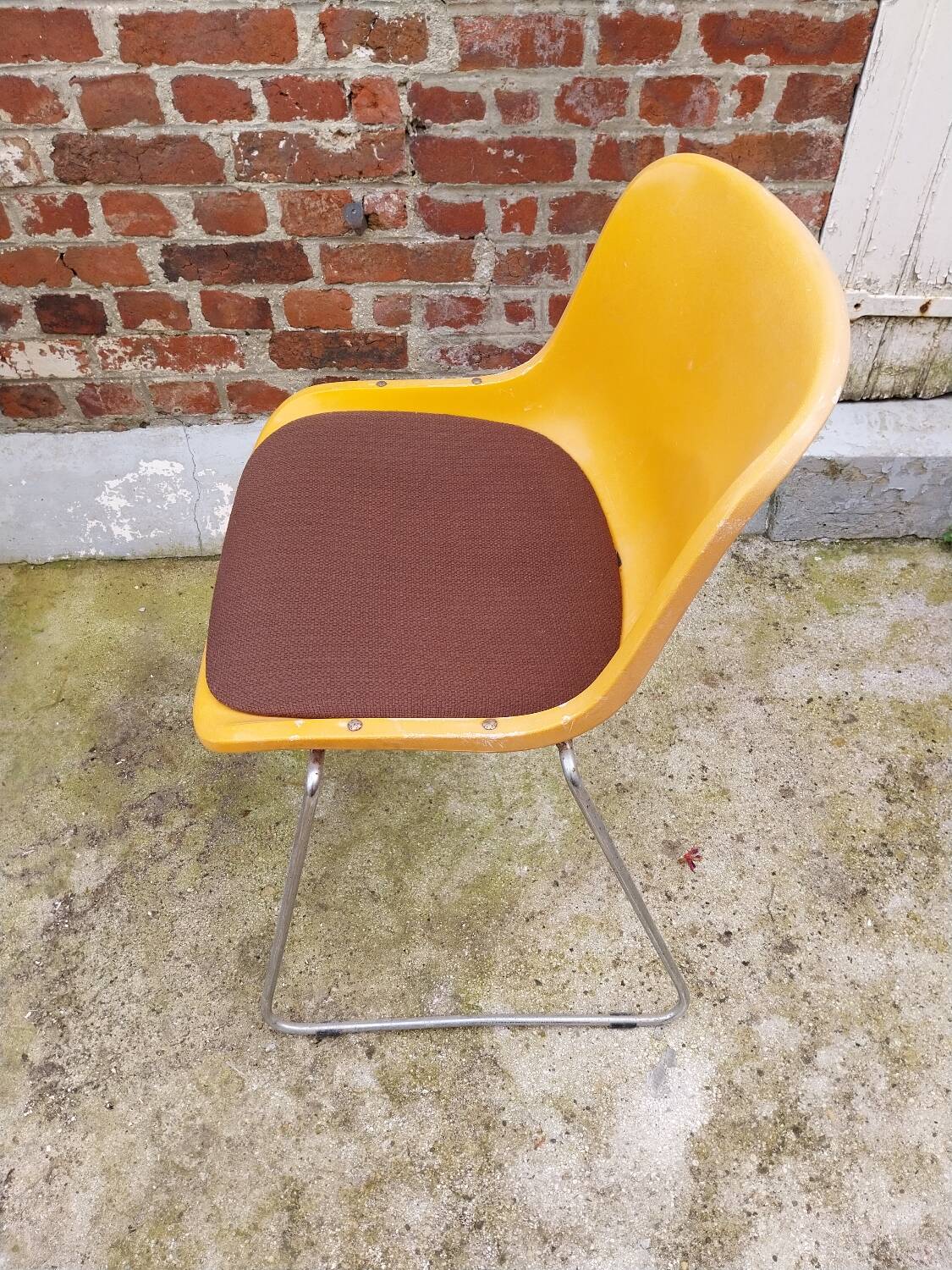 Paire de chaises traineaux Orange