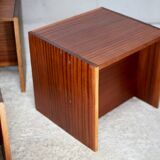 Set of 6 reversible bedside tables, 3 positions. Circa 1950