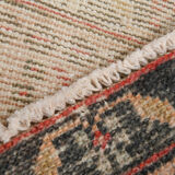 4x10 red & beige wool vintage rug 140x301cm