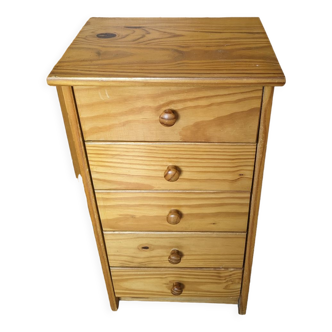 Meuble en bois massif commode à tiroirs chiffonnier semainier